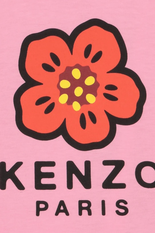 Djevojčice Dječja pamučna majica kratkih rukava Kenzo Kids K61818.86.102 roza