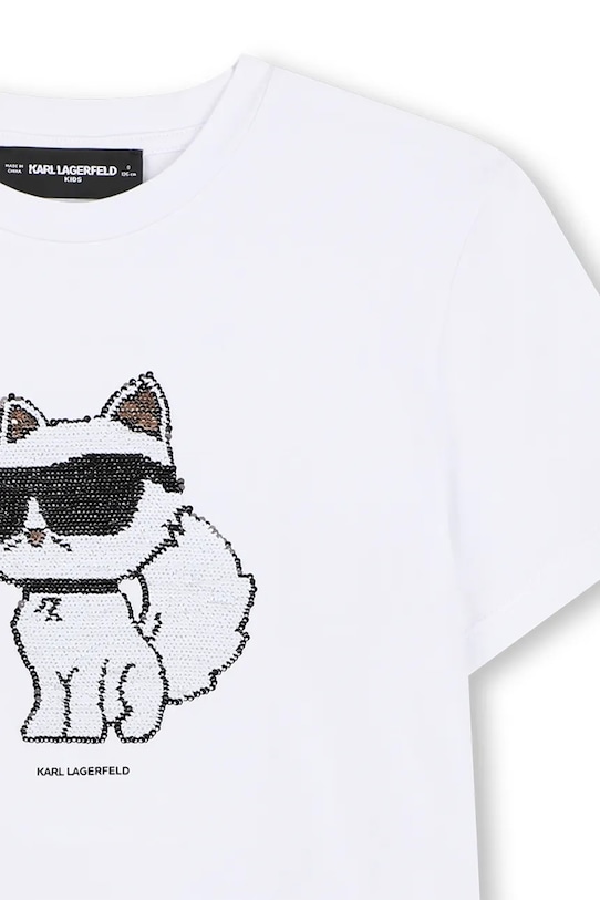 Dječja majica kratkih rukava Karl Lagerfeld Z31153.102.108 bijela