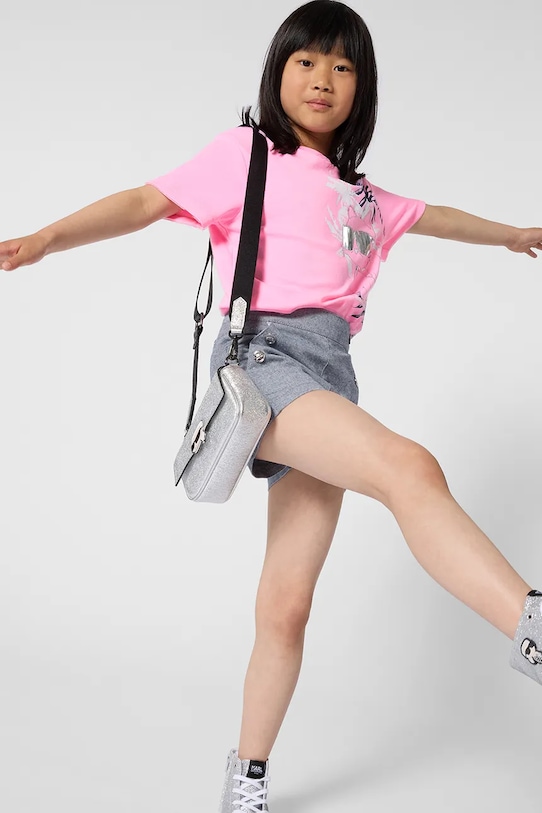 Detské tričko Karl Lagerfeld okrúhly ružová Z31161.156.162