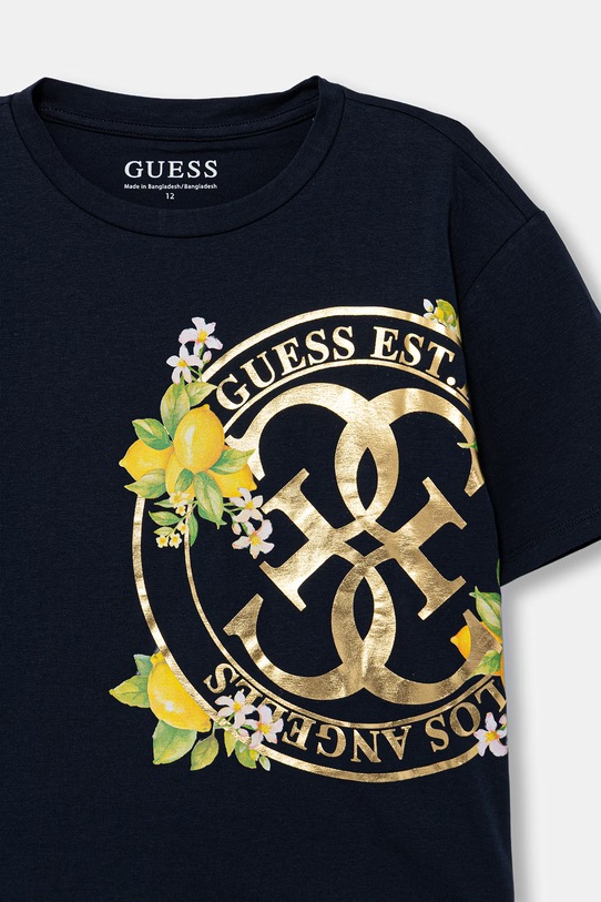 Dziewczynka Guess t-shirt dziecięcy bawełniany J6GI00.K6YW4.PPY2.M granatowy