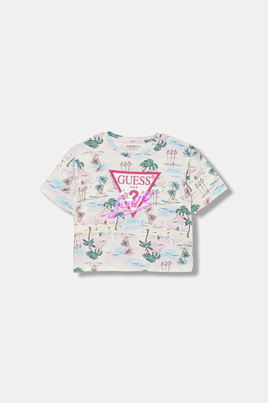 Guess t-shirt dziecięcy wzorzyste niebieski J6GI03.K6YW4.PPY2.M