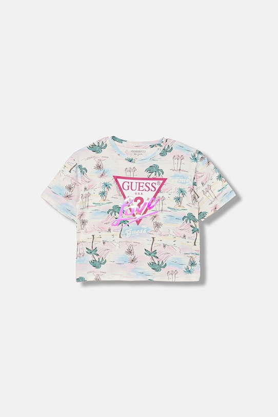 Guess t-shirt dziecięcy wzorzyste niebieski J6GI03.K6YW4.PPY2.M