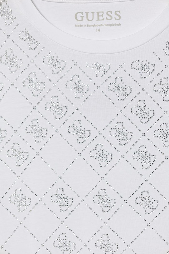 Dziewczynka Guess t-shirt dziecięcy bawełniany z elastanem J6GI05.K6YW4.PPY2.M biały