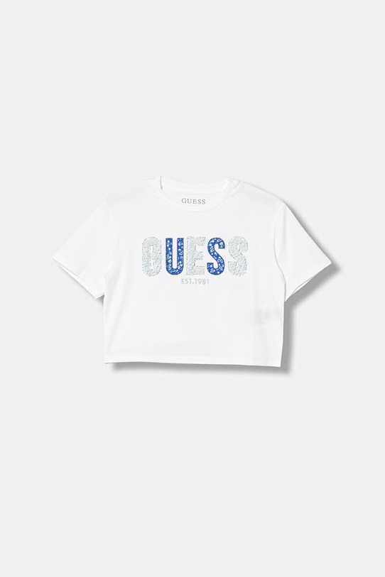 Guess t-shirt dziecięcy aplikacja biały J6GI07.K6YW4.PPY2.M
