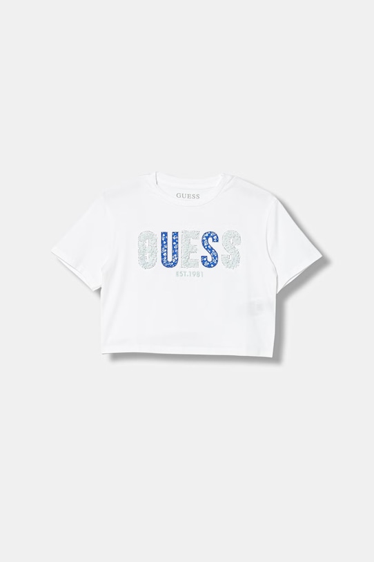 Guess t-shirt dziecięcy aplikacja biały J6GI07.K6YW4.PPY2.M
