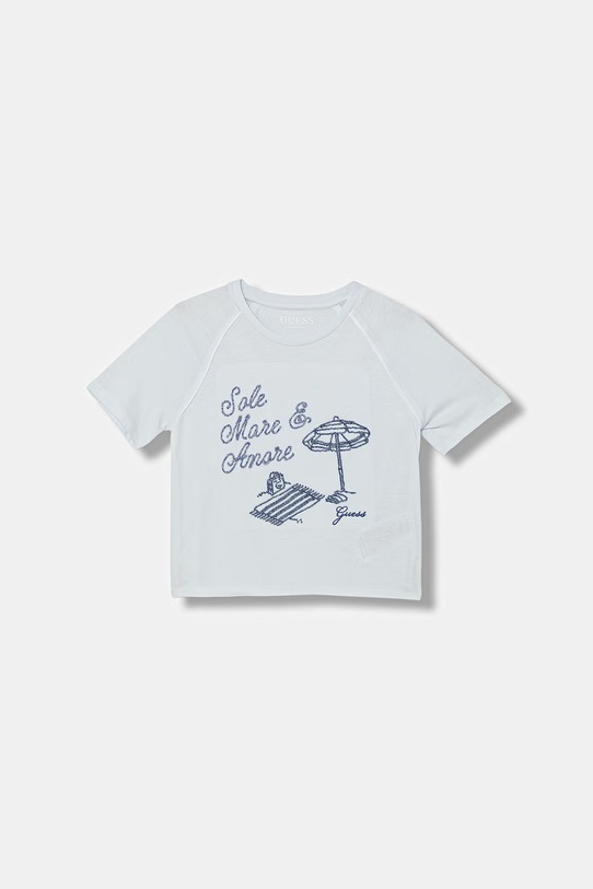 Guess t-shirt dziecięcy bawełniany niebieski J6GI08.K8HM4.PPY2.M