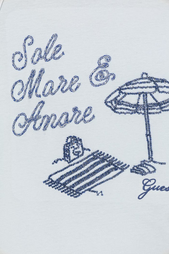 Dziewczynka Guess t-shirt dziecięcy bawełniany J6GI08.K8HM4.PPY2.M niebieski