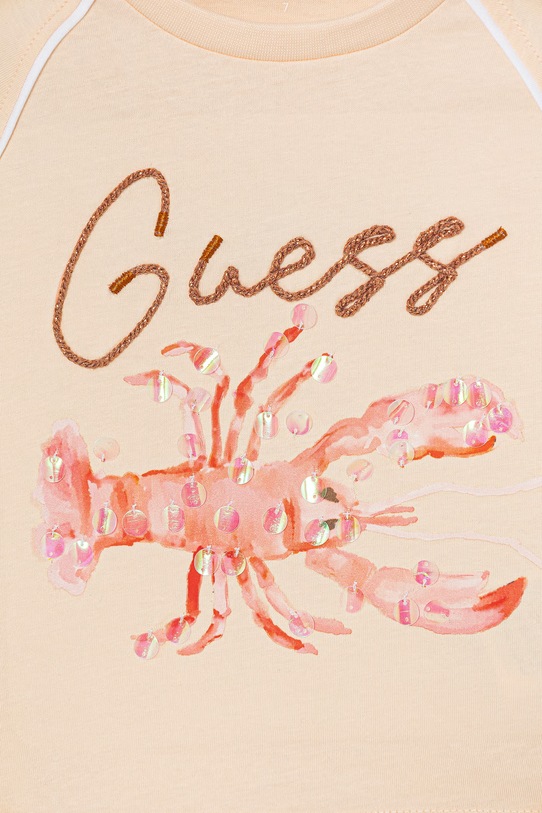 Dziewczynka Guess t-shirt dziecięcy bawełniany J6GI08.K8HM4.PPY2.M pomarańczowy