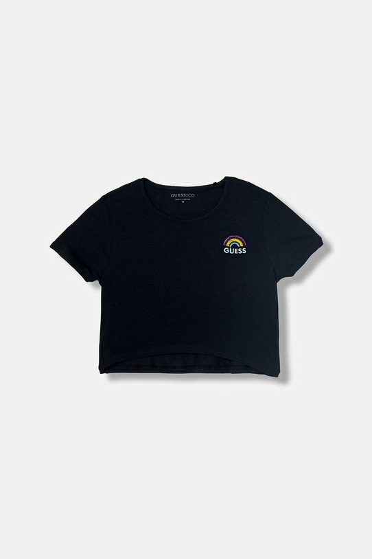 Guess t-shirt dziecięcy bawełniany z elastanem czarny J6GI10.K6YW4.PPY2.M