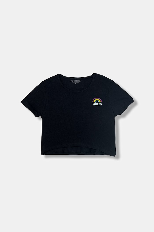 Guess t-shirt dziecięcy bawełniany z elastanem czarny J6GI10.K6YW4.PPY2.M