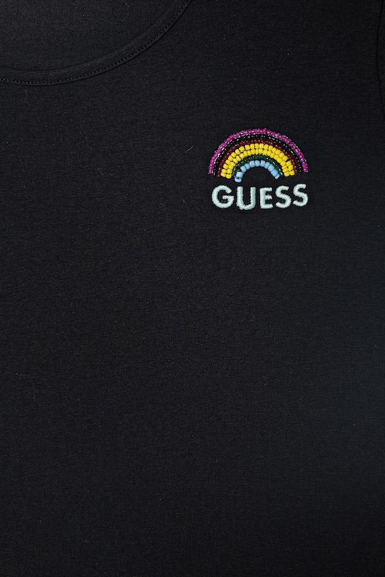 Dziewczynka Guess t-shirt dziecięcy bawełniany z elastanem J6GI10.K6YW4.PPY2.M czarny