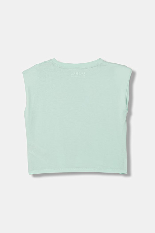 Guess top dziecięcy bawełniany J6GI12.K8HM4.PPY2.M turkusowy SS26