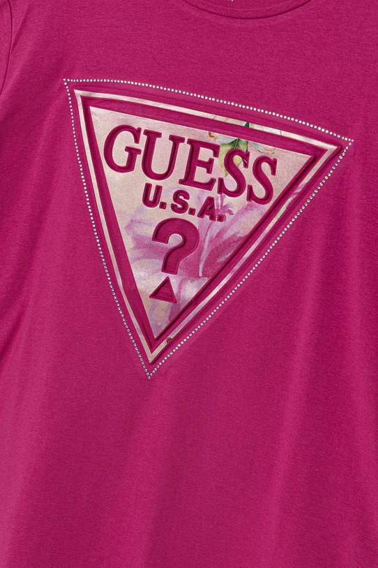 Dziewczynka Guess t-shirt bawełniany dziecięcy J6GI13.K6YW4.PPY2.M różowy