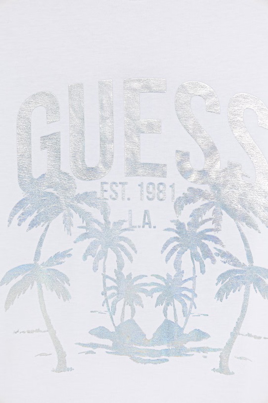 Dziewczynka Guess t-shirt dziecięcy bawełniany z elastanem J6GI14.K6YW4.PPY2.M biały