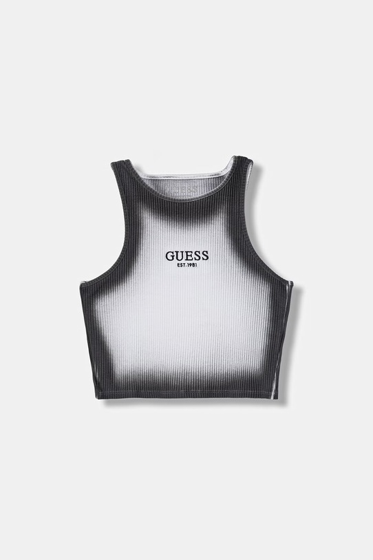 Guess top dziecięcy bawełniany z elastanem czarny J6GI22.KCSK4.PPY2.M