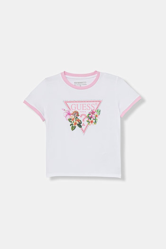 Guess t-shirt dziecięcy bawełniany z elastanem biały J6GI23.K6YW4.PPY2.M