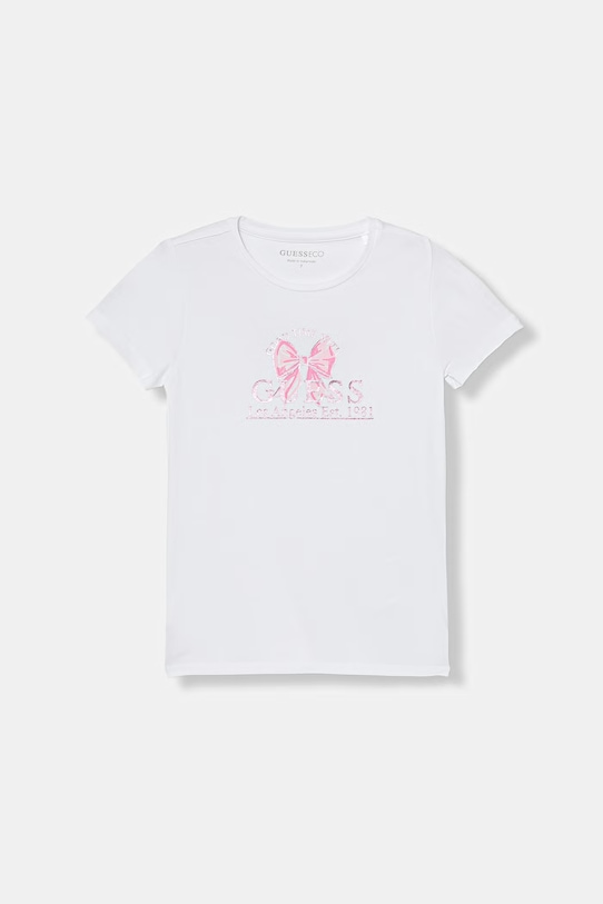 Guess t-shirt basic dziecięcy bawełniany biały J6GI28.K6YW4.PPY2.M