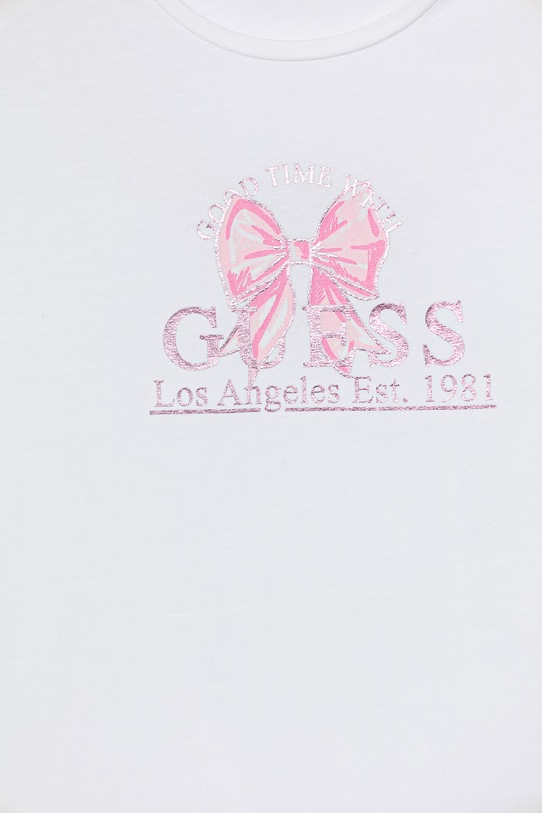 Dziewczynka Guess t-shirt basic dziecięcy bawełniany J6GI28.K6YW4.PPY2.M biały