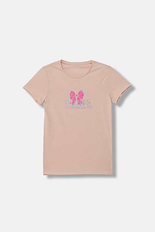 Guess t-shirt basic dziecięcy bawełniany beżowy J6GI28.K6YW4.PPY2.M