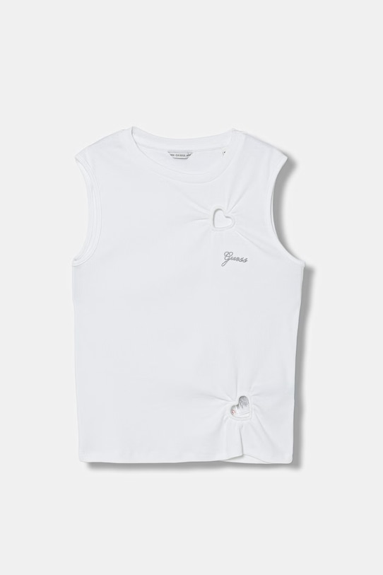 Guess top dziecięcy bawełniany z elastanem biały J6GI31.KBZP4.PPY2.M