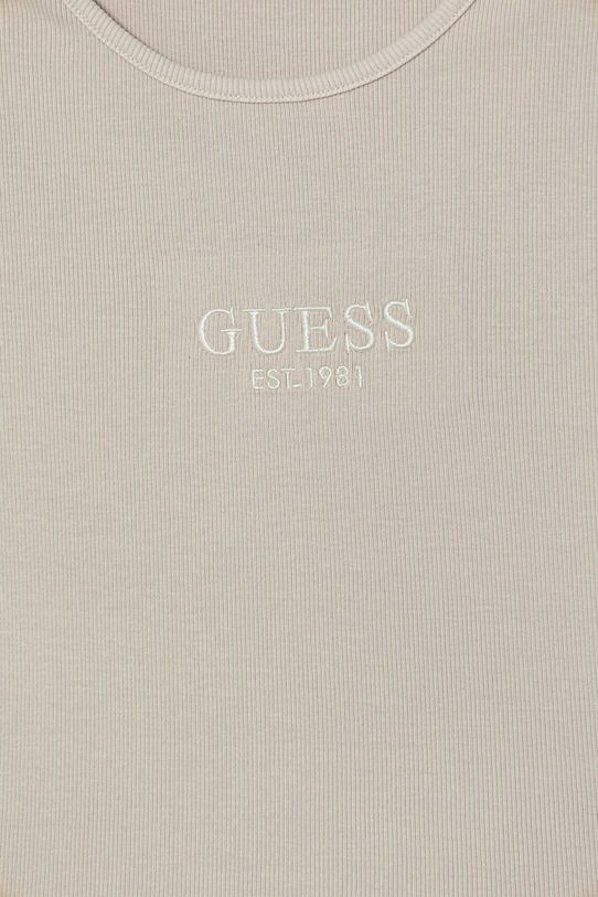 Dziewczynka Guess t-shirt basic dziecięcy bawełniany J6GI32.KBZP4.PPY2.M beżowy