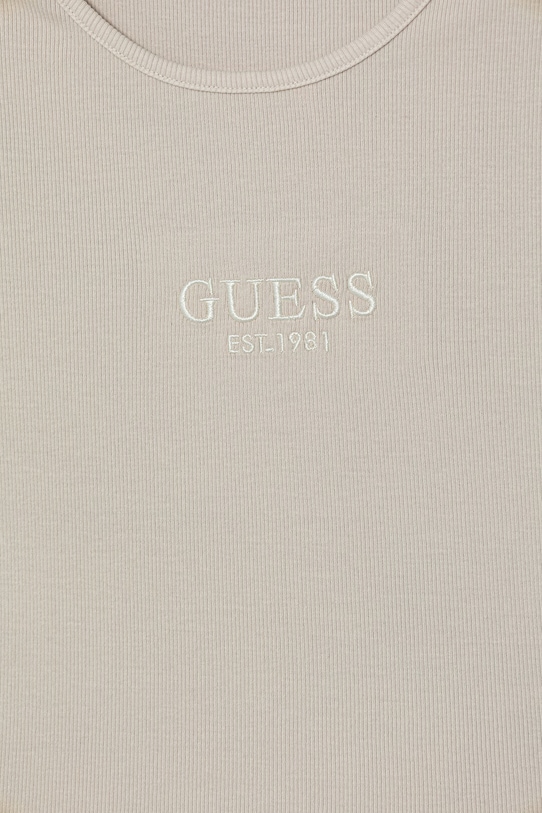 Dziewczynka Guess t-shirt basic dziecięcy bawełniany J6GI32.KBZP4.PPY2.M beżowy