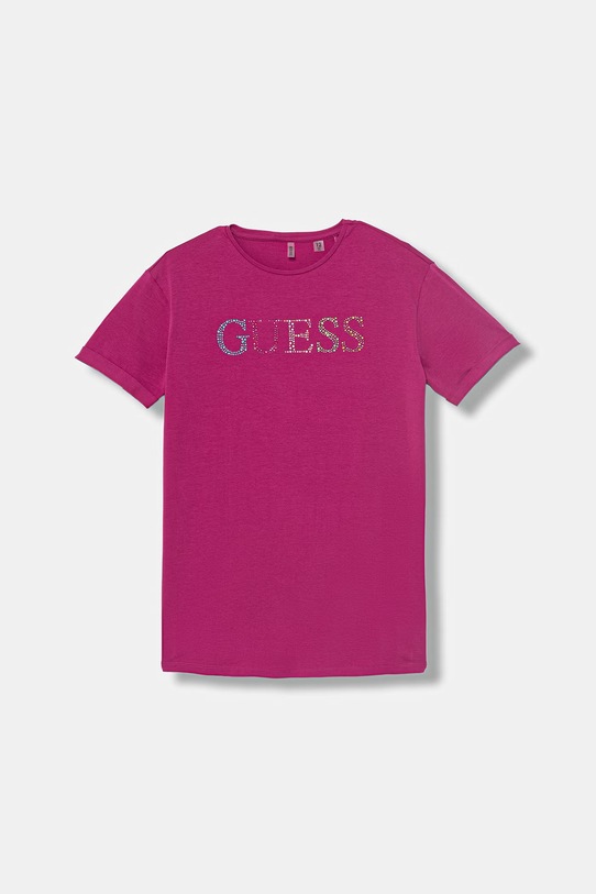 Guess t-shirt dziecięcy bawełniany z elastanem różowy J6GI33.J1314.PPY2.M