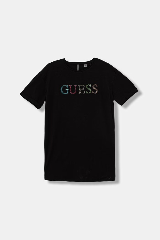 Guess t-shirt dziecięcy bawełniany z elastanem czarny J6GI33.J1314.PPY2.M