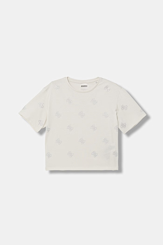 Guess t-shirt bawełniany dziecięcy aplikacja beżowy J6GI35.I3Z14.PPY2.M