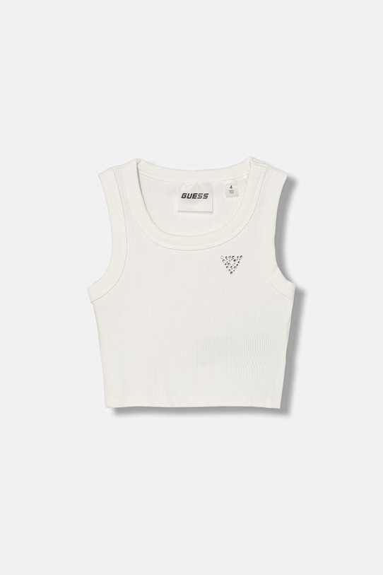 Guess crop top dziecięcy z wiskozy biały J6GI36.K8RT2.PPY2.M