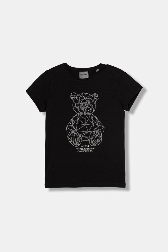 Guess t-shirt dziecięcy bawełniany z elastanem czarny J6GI41.J1314.PPY2.M