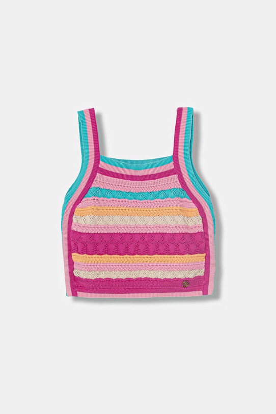 Guess bluzka na ramiączkach dziecięca bawełniana różowy J6GR03.Z5480.PPY2.M