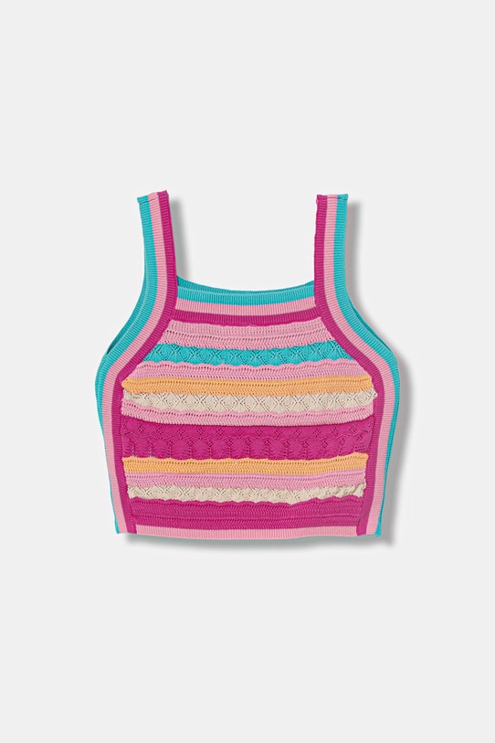 Guess bluzka na ramiączkach dziecięca bawełniana J6GR03.Z5480.PPY2.M różowy SS26