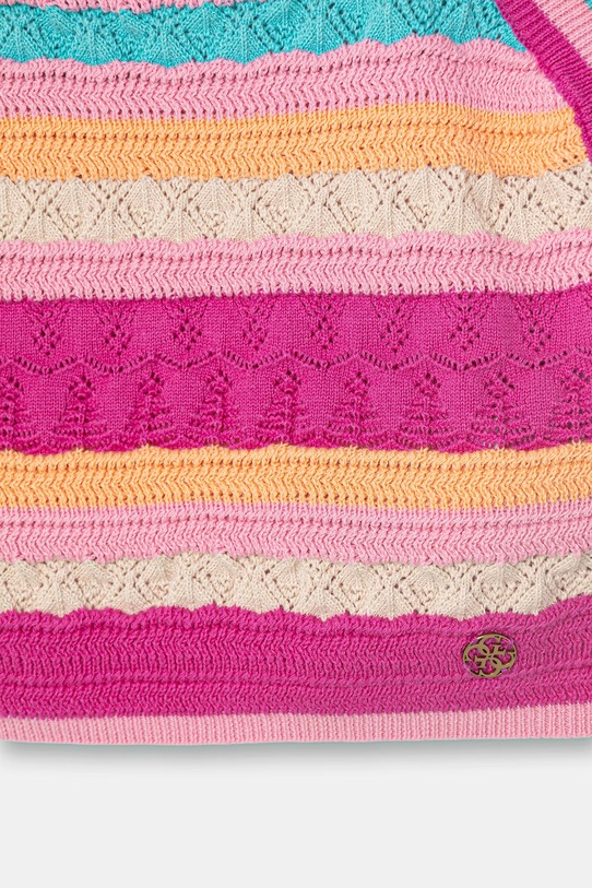 Dziewczynka Guess bluzka na ramiączkach dziecięca bawełniana J6GR03.Z5480.PPY2.M różowy