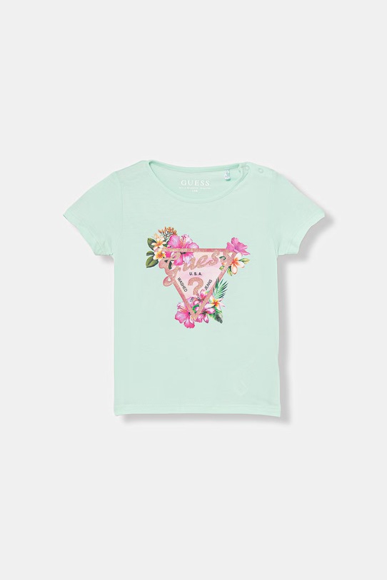 Guess T-shirt dziecięcy turkusowy K6GI02.K6YW4.PPY2.M