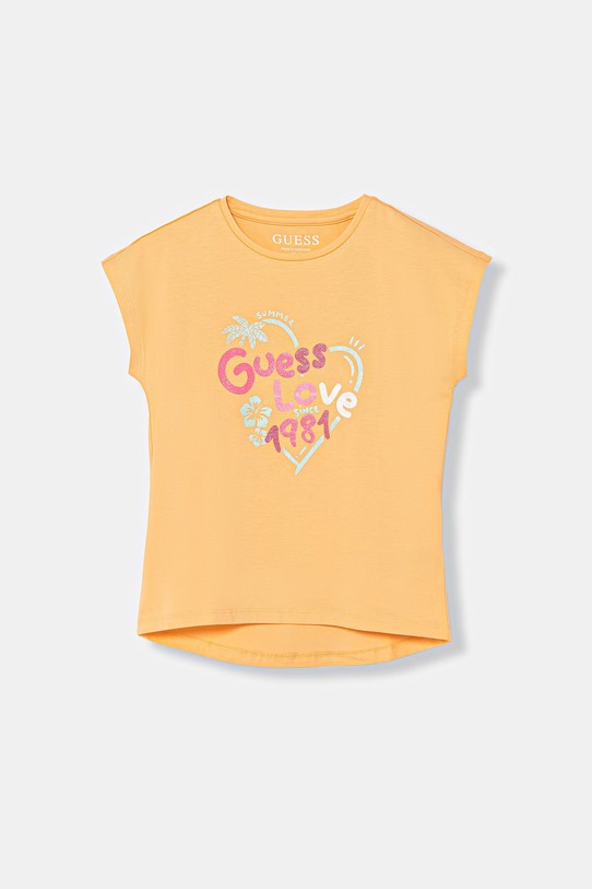 Guess t-shirt dziecięcy z bawełną pomarańczowy K6GI03.K6YW4.PPY2.M