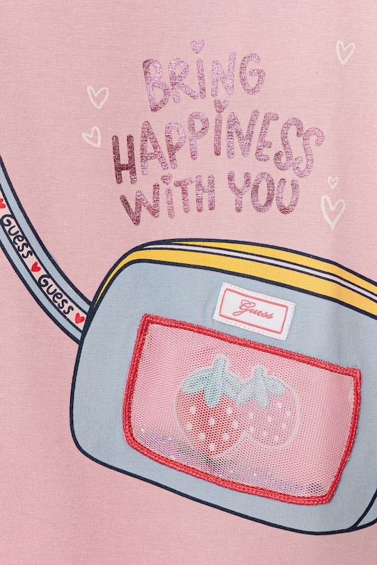Dziewczynka Guess t-shirt dziecięcy K6GI06.K6YW4.PPY2.M różowy