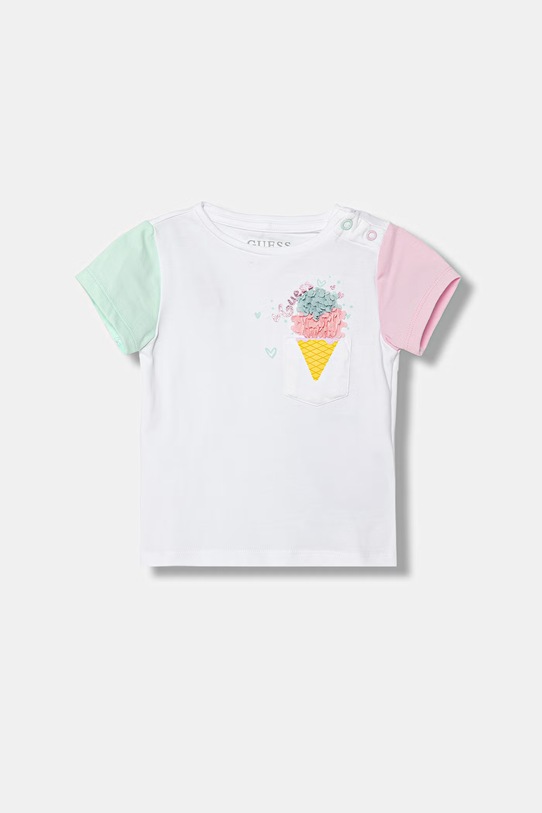 Guess t-shirt niemowlęcy aplikacja biały K6GI14.K6YW4.PPY2.M
