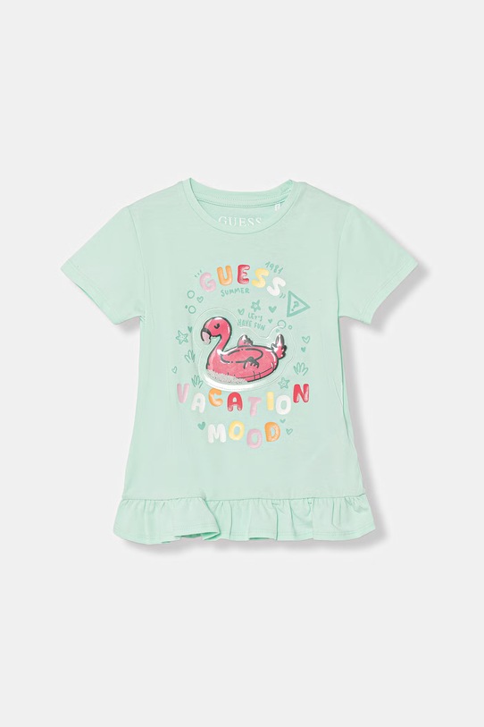 Guess T-shirt dziecięcy bawełniany z elastanem turkusowy K6GI16.K6YW4.PPY2.M