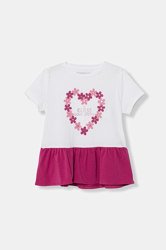 Guess t-shirt dziecięcy bawełniany z elastanem biały K6GI20.K6YW4.PPY2.M