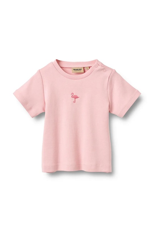 Wheat t-shirt bawełniany niemowlęcy aplikacja różowy 4110.010.GOTS
