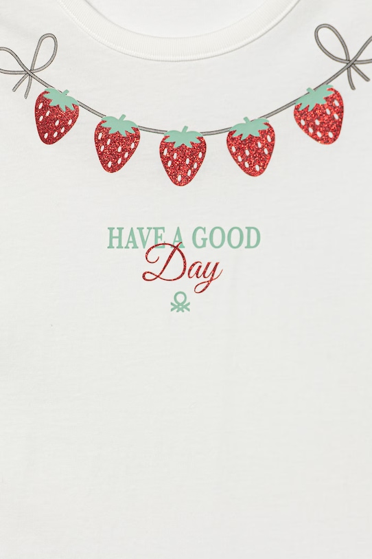 United Colors of Benetton t-shirt dziecięcy bawełniany 3096C10SG.G.Stagionale biały SS26