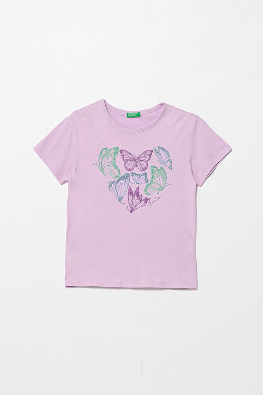 United Colors of Benetton detské bavlnené tričko fialová 3096C10SG.G.Stagionale