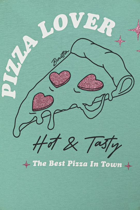 Κοριτσίστικα United Colors of Benetton t-shirt παιδικό βαμβακερό 3096C10SG.G.Stagionale πράσινο