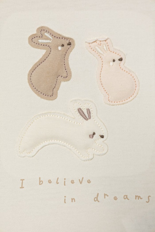 Dziewczynka United Colors of Benetton t-shirt dziecięcy bawełniany 3I1XA106X.W.Stagionale beżowy