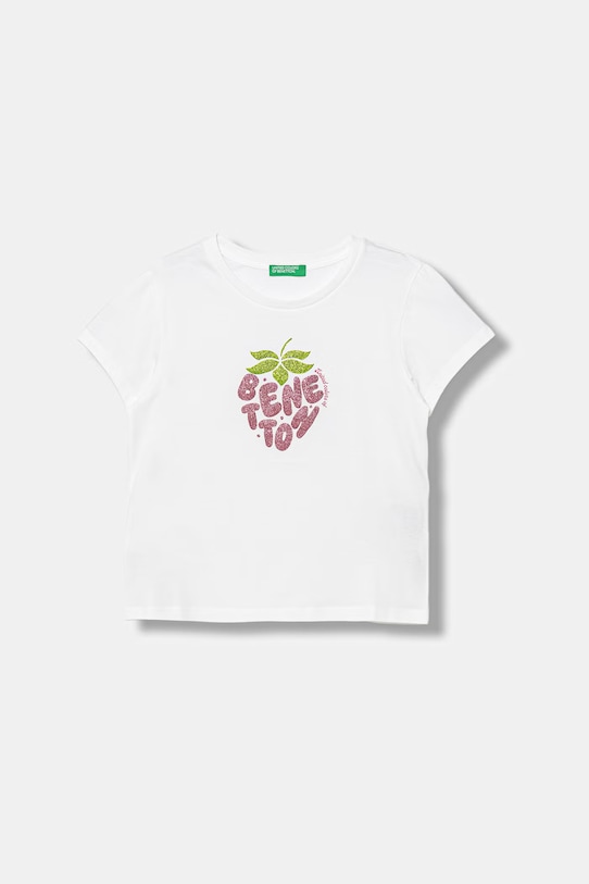 United Colors of Benetton majica za djecu od pamuka bijela 3I1XC10S6.G.Stagionale