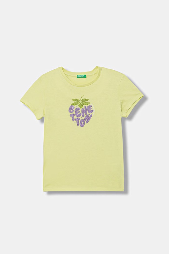 United Colors of Benetton t-shirt dziecięcy bawełniany zielony 3I1XC10S6.G.Stagionale