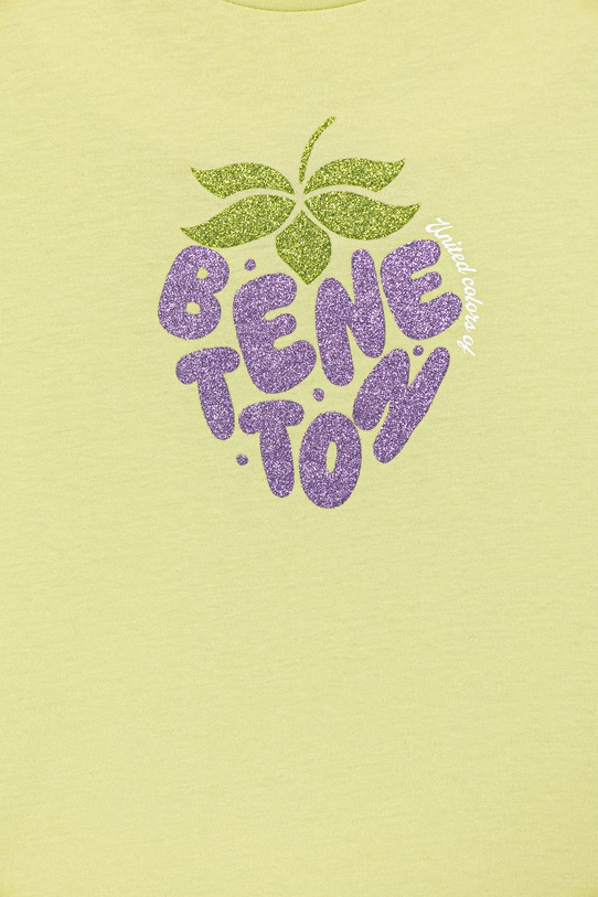 Dziewczynka United Colors of Benetton t-shirt dziecięcy bawełniany 3I1XC10S6.G.Stagionale zielony