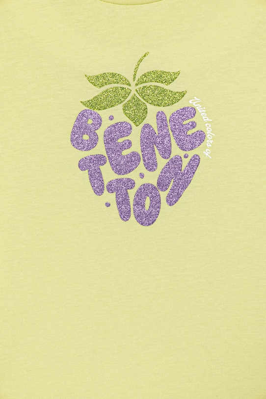 Dziewczynka United Colors of Benetton t-shirt dziecięcy bawełniany 3I1XC10S6.G.Stagionale zielony