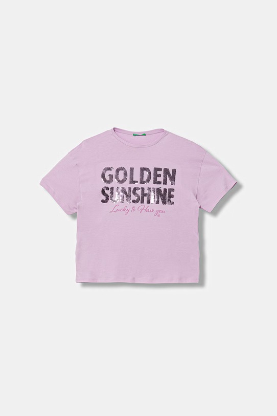 United Colors of Benetton detské bavlnené tričko fialová 3I1XC10SF.G.Stagionale